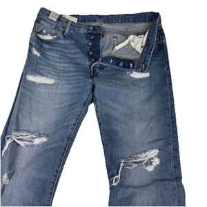 Levi's Premium 501 Button-Fly Big E Men's Blue Jeans size 38 X 32 Irregular